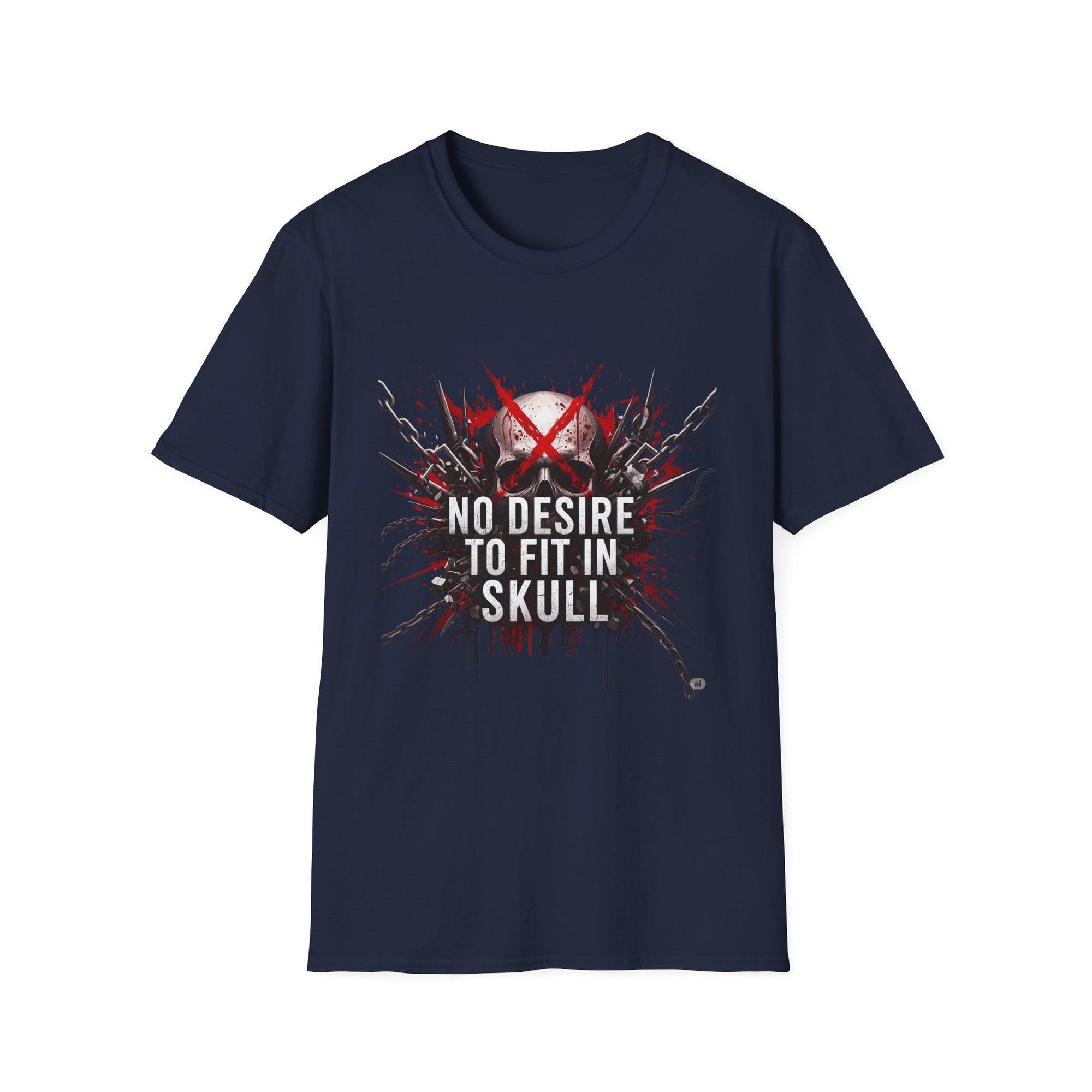 No Desire to Fit In Skull T-Shirt, Edgy Graphic Tee, Unisex Softstyle Shirt