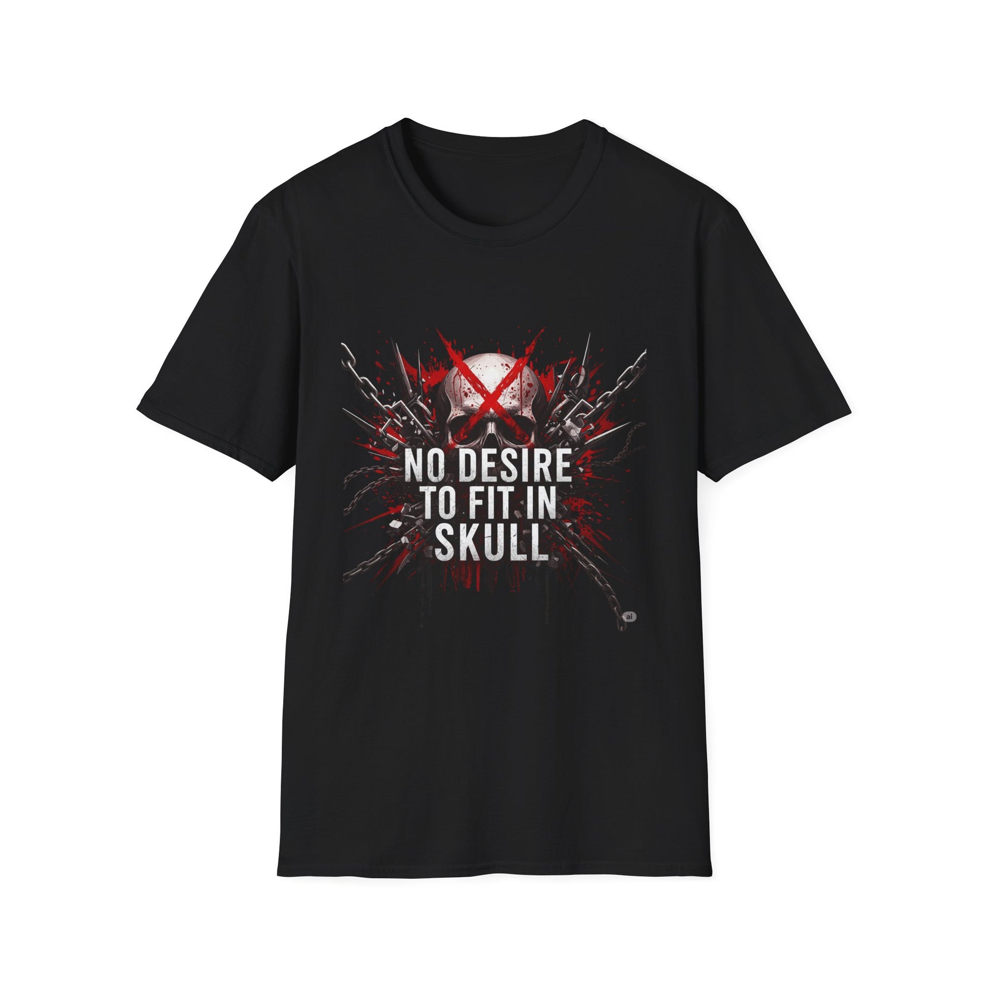 No Desire to Fit In Skull T-Shirt, Edgy Graphic Tee, Unisex Softstyle Shirt