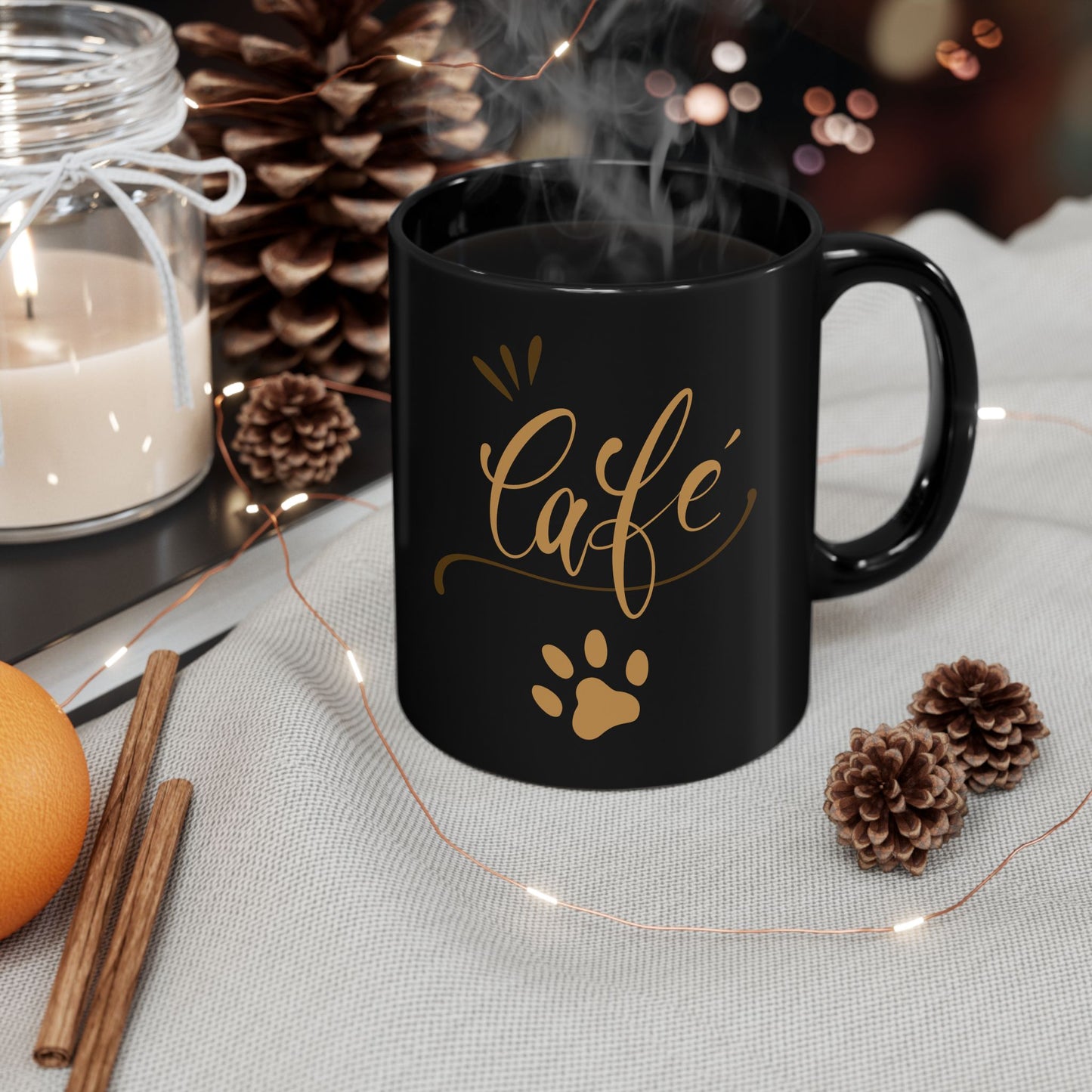Cat coffee cute Black Mug