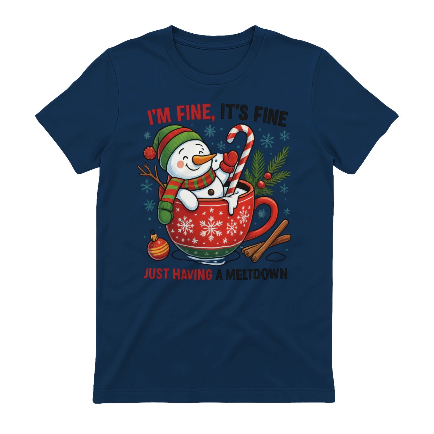 Optimized for "funny snowman mug," "holiday meltdown cup," "Christmas cocoa mug" searches.