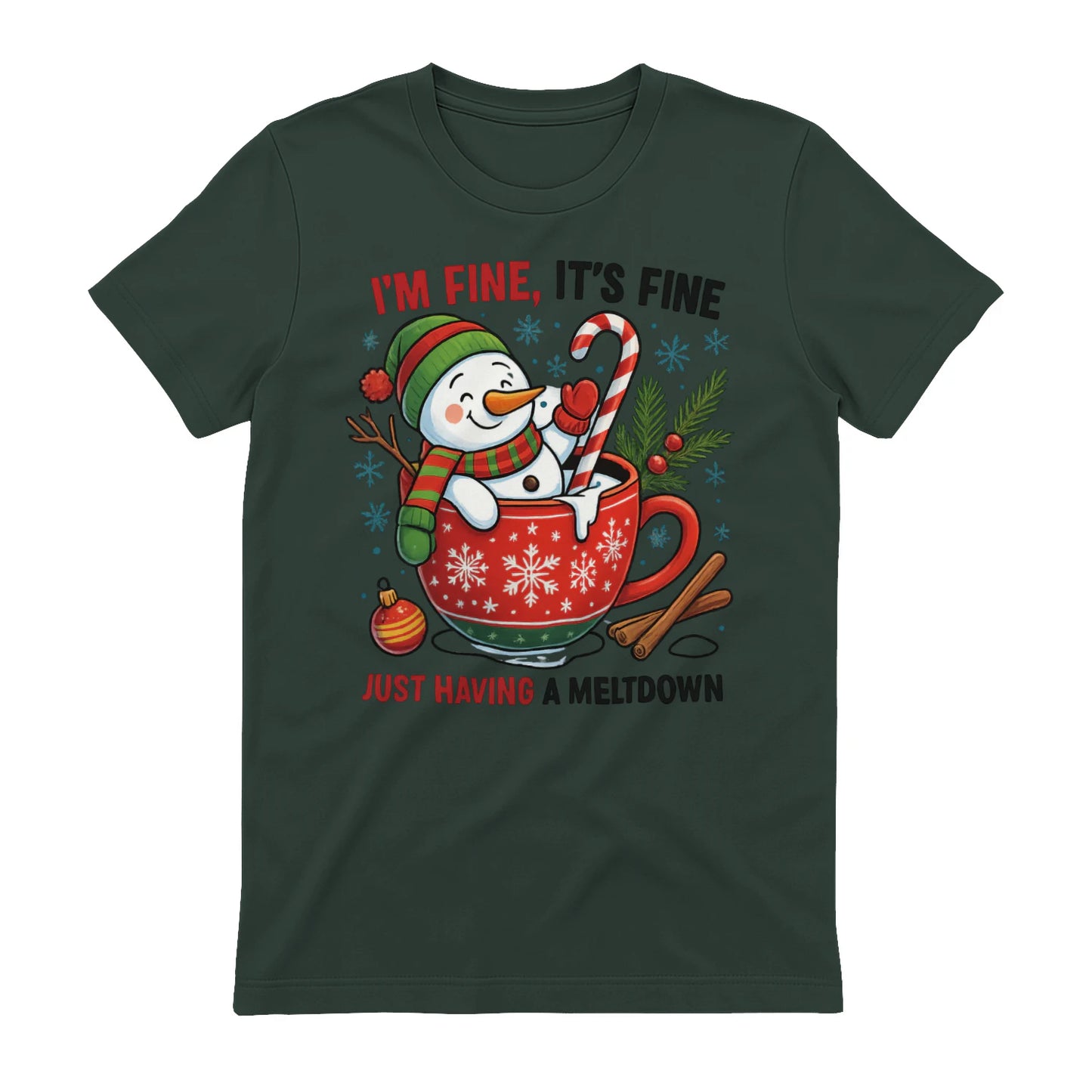 Optimized for "funny snowman mug," "holiday meltdown cup," "Christmas cocoa mug" searches.