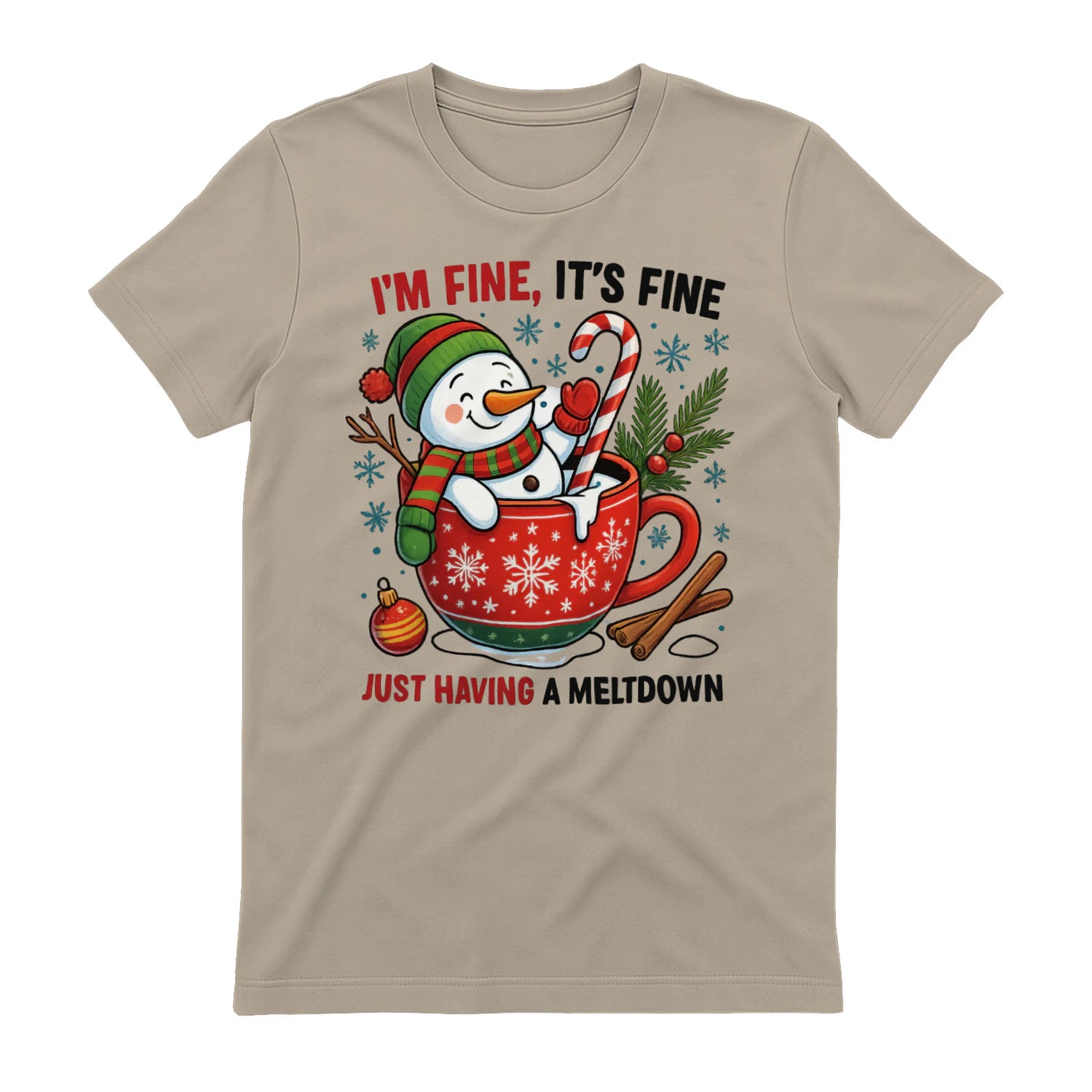 Optimized for "funny snowman mug," "holiday meltdown cup," "Christmas cocoa mug" searches.