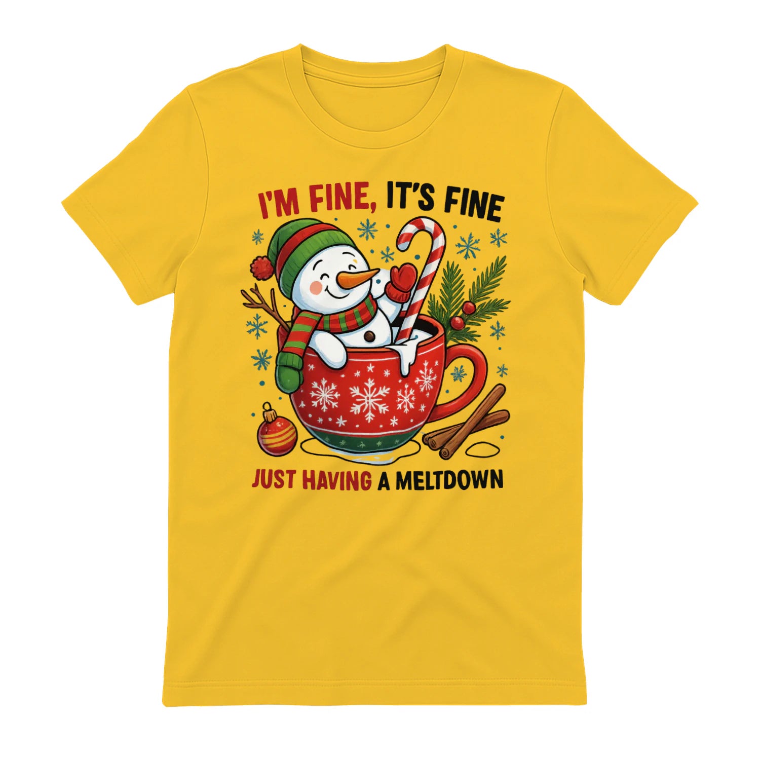 Optimized for "funny snowman mug," "holiday meltdown cup," "Christmas cocoa mug" searches.