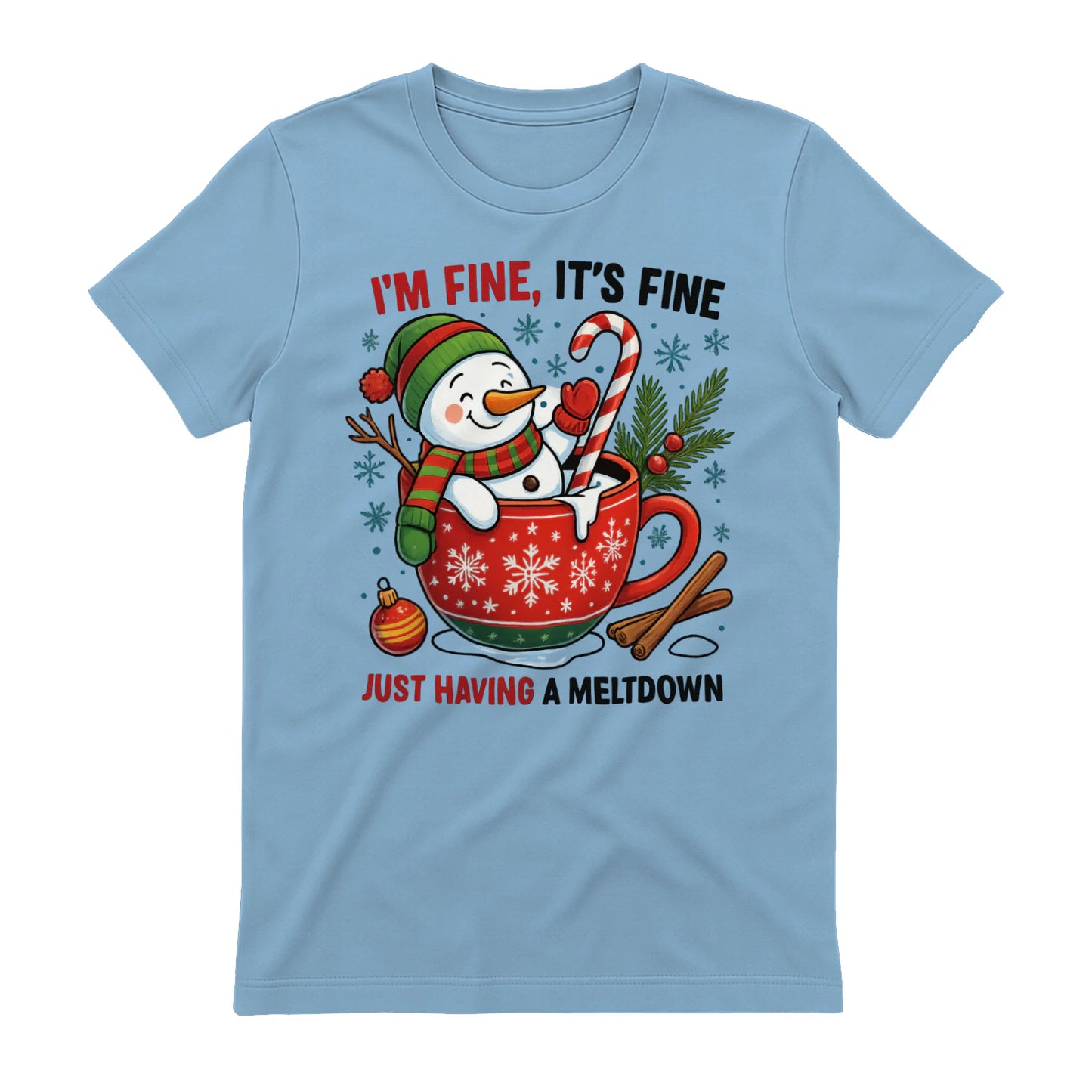 Optimized for "funny snowman mug," "holiday meltdown cup," "Christmas cocoa mug" searches.