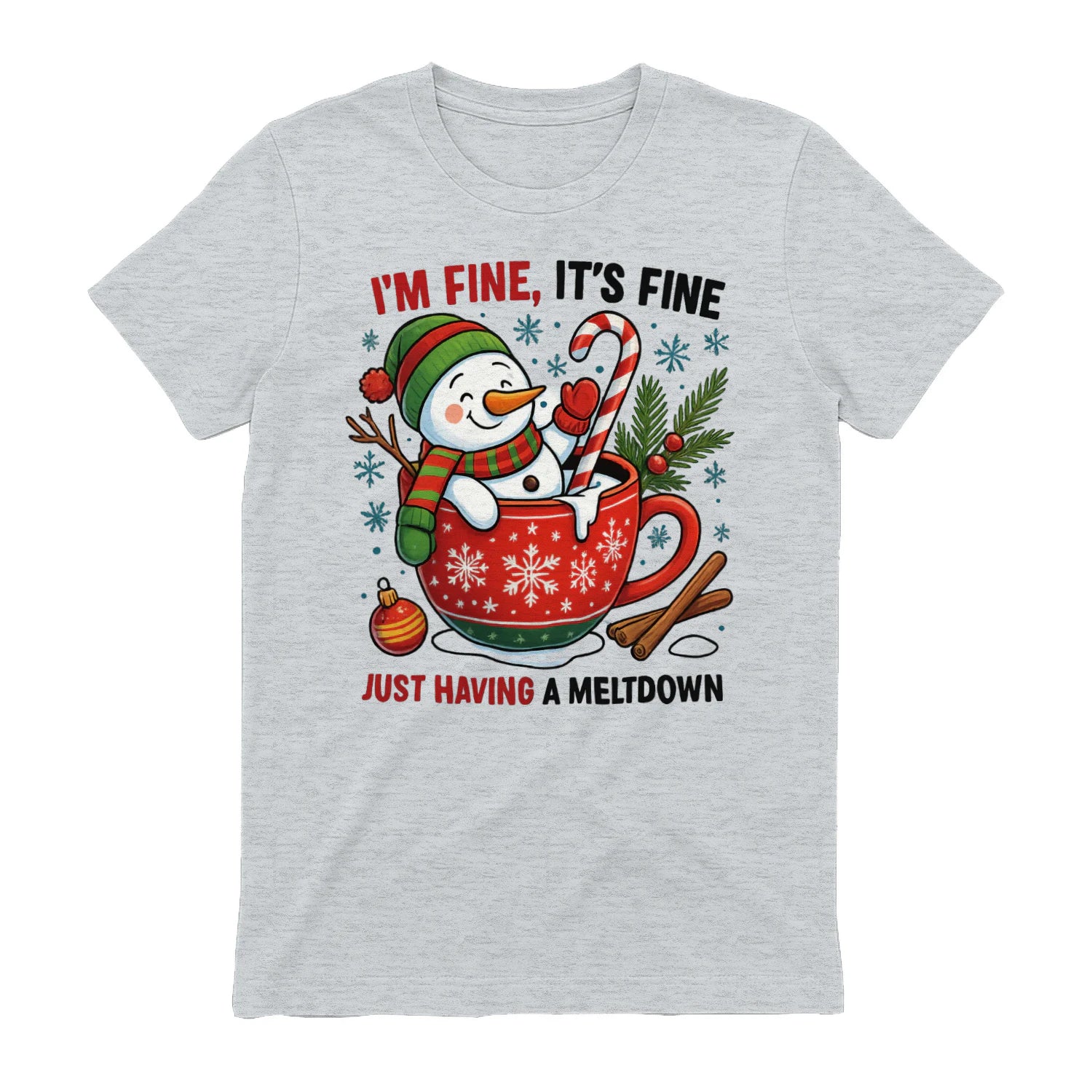 Optimized for "funny snowman mug," "holiday meltdown cup," "Christmas cocoa mug" searches.